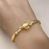Oro Laminado Individual Bangle, Gold Filled Style Turtle Design, Polished, Golden Finish, 07.192.0015.1.04 (05 MM Thickness, Size 4 - 2.25 Diameter)