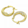 Oro Laminado Small Hoop, Gold Filled Style Hollow Design, Polished, Golden Finish, 02.09.0175.20