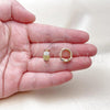 Oro Laminado Huggie Hoop, Gold Filled Style Heart Design, Polished, Tricolor, 02.156.0729.15