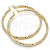 Oro Laminado Extra Large Hoop, Gold Filled Style Hollow Design, Matte Finish, Golden Finish, 02.170.0125.80