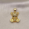 Oro Laminado Fancy Pendant, Gold Filled Style Teddy Bear Design, Polished, Golden Finish, 05.342.0209