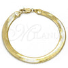 Oro Laminado Basic Bracelet, Gold Filled Style Herringbone Design, Polished, Golden Finish, 5.221.007.1.08