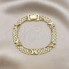 Oro Laminado Fancy Bracelet, Gold Filled Style Butterfly and Bismark Design, Polished, Golden Finish, 03.213.0221.07