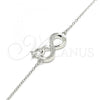 Sterling Silver Fancy Bracelet, Infinite Design, with White Micro Pave, Polished, Rhodium Finish, 03.336.0071.08
