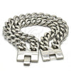 Stainless Steel Basic Bracelet, Curb Design, Polished, Steel Finish, 03.116.0012.08
