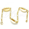 Oro Laminado Fancy Anklet, Gold Filled Style Shell Design, Polished, Golden Finish, 03.63.2083.10