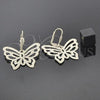 Oro Laminado Dangle Earring, Gold Filled Style Butterfly Design, Diamond Cutting Finish, Golden Finish, 5.106.011