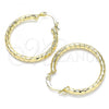 Oro Laminado Medium Hoop, Gold Filled Style Diamond Cutting Finish, Golden Finish, 02.213.0243.1.30