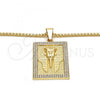 Oro Laminado Pendant Necklace, Gold Filled Style with White Crystal, Polished, Golden Finish, 04.242.0072.30
