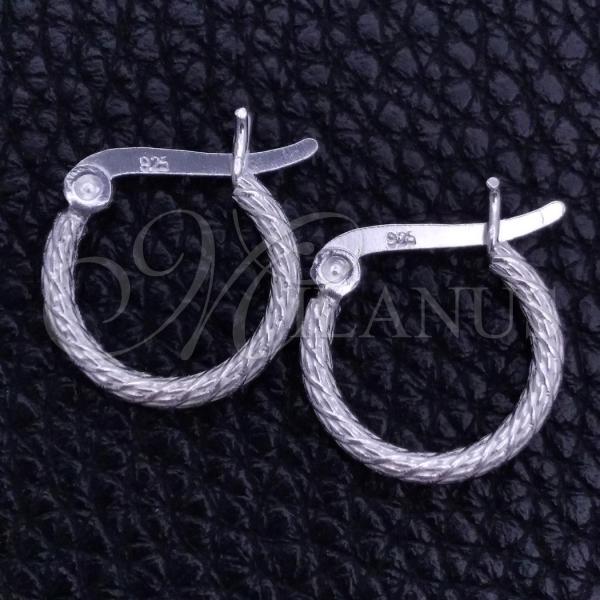 Sterling Silver Small Hoop, Diamond Cutting Finish, Silver Finish, 02.401.0006.12