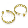 Oro Laminado Medium Hoop, Gold Filled Style Curb Design, Polished, Golden Finish, 02.210.0760.30