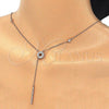 Sterling Silver Fancy Necklace, with White Cubic Zirconia, Polished, Rose Gold Finish, 04.286.0004.1.16