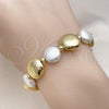 Oro Laminado Fancy Bracelet, Gold Filled Style Ball Design, with Ivory Pearl, Polished, Golden Finish, 03.341.2290.08