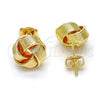 Oro Laminado Stud Earring, Gold Filled Style Love Knot Design, Polished, Golden Finish, 02.63.2373