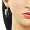 Oro Laminado Stud Earring, Gold Filled Style Polished, Golden Finish, 02.282.0028