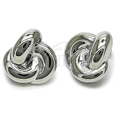 Rhodium Plated Stud Earring, Love Knot Design, Polished, Rhodium Finish, 02.163.0369.1