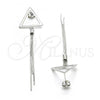 Sterling Silver Long Earring, Polished, Rhodium Finish, 02.186.0167.1