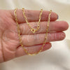 Oro Laminado Basic Necklace, Gold Filled Style Paperclip Design, Polished, Golden Finish, 04.58.0011.20