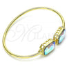 Oro Laminado Individual Bangle, Gold Filled Style with Aurore Boreale Crystal, Polished, Golden Finish, 07.380.0004.1