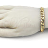 Stainless Steel Basic Bracelet, Curb Design, Polished, Golden Finish, 03.116.0041.09