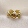 Oro Laminado Elegant Ring, Gold Filled Style Shell and Star Design, Polished, Golden Finish, 01.341.0167