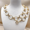 Oro Laminado Necklace and Bracelet, Gold Filled Style Rolo Design, Polished, Golden Finish, 06.429.0012