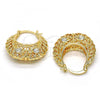 Oro Laminado Medium Hoop, Gold Filled Style with White Crystal, Polished, Golden Finish, 02.170.0180.1.30