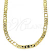 Oro Laminado Basic Necklace, Gold Filled Style Figaro Design, Polished, Golden Finish, 04.319.0004.20