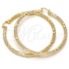 Oro Laminado Extra Large Hoop, Gold Filled Style Diamond Cutting Finish, Golden Finish, 02.170.0125.70