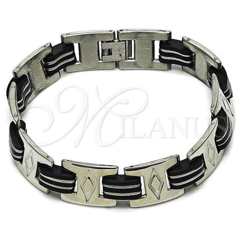 Stainless Steel Solid Bracelet, Polished, Steel Finish, 03.114.0400.08