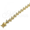 Oro Laminado Tennis Bracelet, Gold Filled Style with White Cubic Zirconia, Polished, Golden Finish, 03.210.0074.08