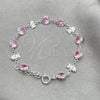 Sterling Silver Fancy Bracelet, with White Cubic Zirconia, Polished, Silver Finish, 03.394.0007.07