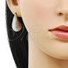 Rhodium Plated Stud Earring, Teardrop Design, Polished, Rhodium Finish, 02.163.0238.1