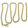 Oro Laminado Basic Necklace, Gold Filled Style Rope Design, Polished, Golden Finish, 5.222.035.20