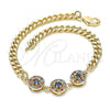 Oro Laminado Fancy Bracelet, Gold Filled Style with Multicolor Cubic Zirconia, Polished, Golden Finish, 03.233.0030.08