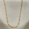 Oro Laminado Basic Necklace, Gold Filled Style Figaro Design, Polished, Golden Finish, 04.318.0001.18