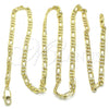 Oro Laminado Basic Necklace, Gold Filled Style Figaro Design, Polished, Golden Finish, 04.213.0144.22