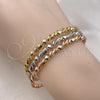 Oro Laminado Trio Bangle, Gold Filled Style Diamond Cutting Finish, Tricolor, 07.170.0022