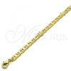 Oro Laminado Fancy Anklet, Gold Filled Style Turtle Design, Polished, Golden Finish, 03.213.0030.10