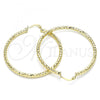 Oro Laminado Large Hoop, Gold Filled Style Diamond Cutting Finish, Golden Finish, 02.213.0252.50