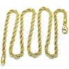 Oro Laminado Basic Necklace, Gold Filled Style Rope Design, Polished, Golden Finish, 5.222.033.30