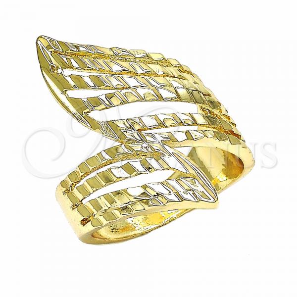 Oro Laminado Elegant Ring, Gold Filled Style Diamond Cutting Finish, Golden Finish, 01.233.0008.09 (Size 9)