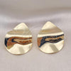 Oro Laminado Stud Earring, Gold Filled Style Teardrop Design, Polished, Golden Finish, 02.385.0037