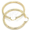 Oro Laminado Large Hoop, Gold Filled Style Hollow Design, Diamond Cutting Finish, Golden Finish, 5.139.008.50