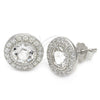 Sterling Silver Stud Earring, with White Swarovski Crystals, Polished, Silver Finish, 02.174.0039