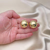 Oro Laminado Leverback Earring, Gold Filled Style Chunky Design, Polished, Golden Finish, 02.163.0073