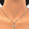 Sterling Silver Earring and Pendant Adult Set, with White Micro Pave, Polished, Rhodium Finish, 10.337.0002