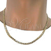 Oro Laminado Basic Necklace, Gold Filled Style Curb Design, Polished, Golden Finish, 5.222.004.20