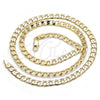 Oro Laminado Basic Necklace, Gold Filled Style Curb Design, Polished, Golden Finish, 5.222.004.20