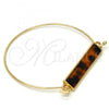 Gold Tone Individual Bangle, with Coffee Opal, Polished, Golden Finish, 07.263.0001.1.04.GT (01 MM Thickness, Size 4 - 2.25 Diameter)